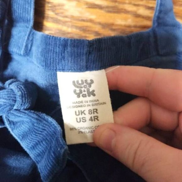 Lucy & Yak Overalls Corduroy Blue Dungaree Utility Size US 4 - Picture 3 of 4